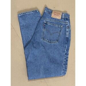 Levis 550 Jeans Mens 18 M Blue Denim Classic Relaxed Fit Tapered Leg Distressed